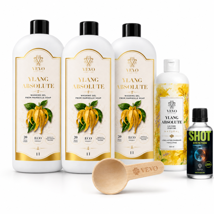 Combo 1× Parfém do praní Ylang Absolute 500 ml + 3× Prací gel Ylang Absolute 1 l