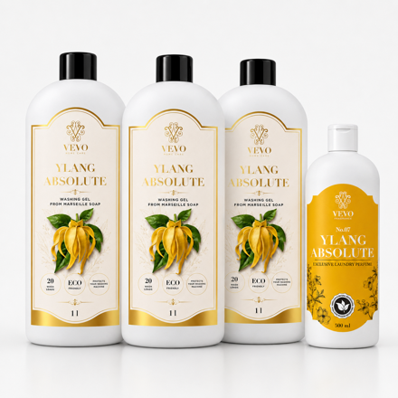 Combo 1× Parfém do praní Ylang Absolute 500 ml + 3× Prací gel Ylang Absolute 1 l