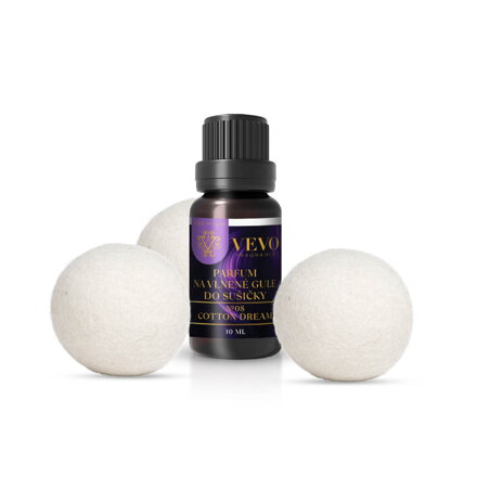 Vlněné koule + Vevo Premium No.08 Cotton Dream 10ml