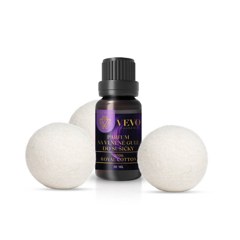 Vlněné koule + Vevo Premium No.06 Royal Cotton 10ml